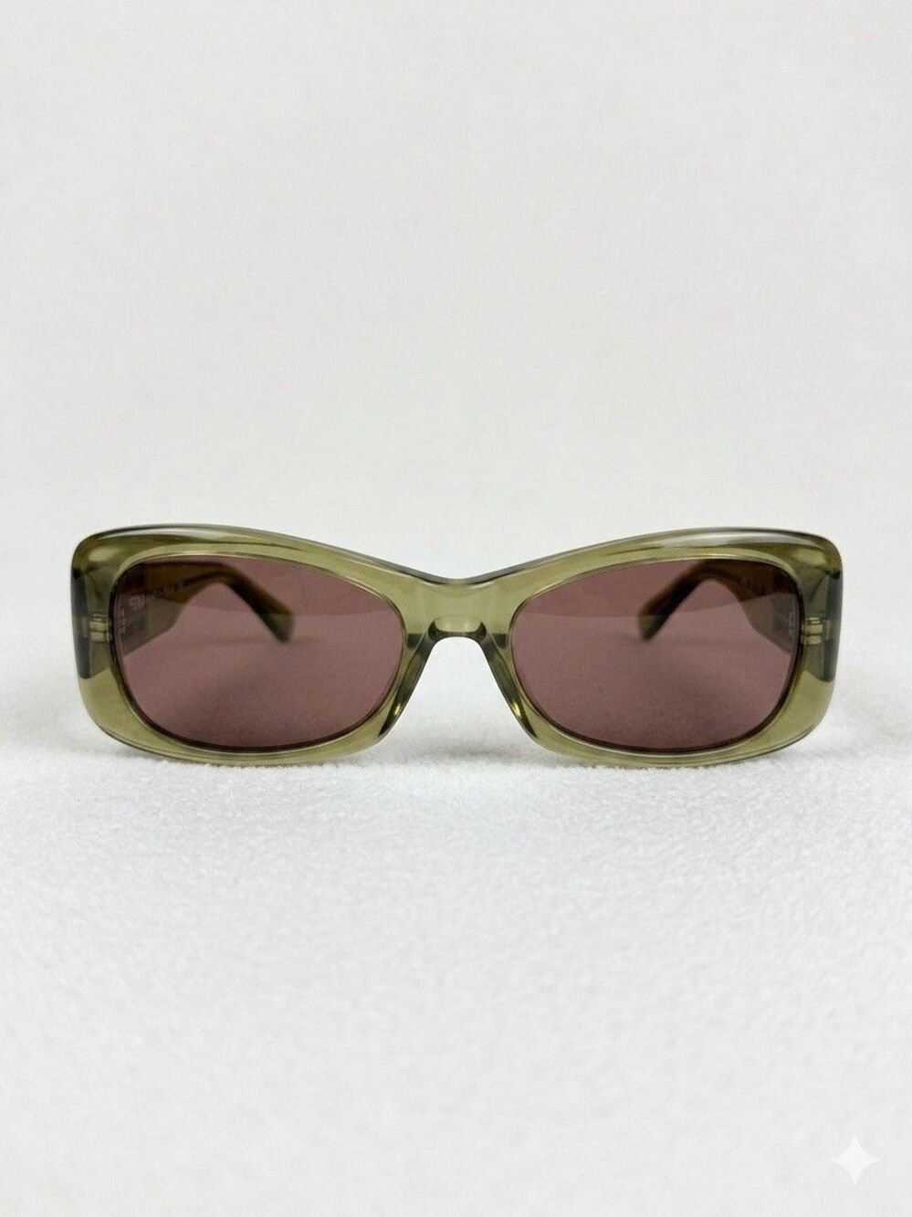 Fendi SL 7629 Vintage 90s Sunglasses Olive Green Rectangular Italy READ